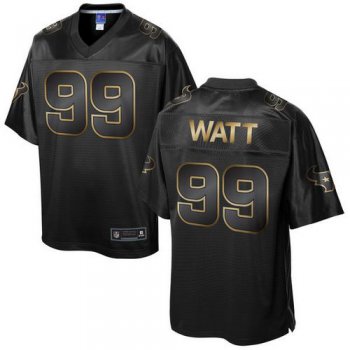Nike Texans #99 J.J. Watt Pro Line Black Gold Collection Men's Stitched NFL Game Jersey