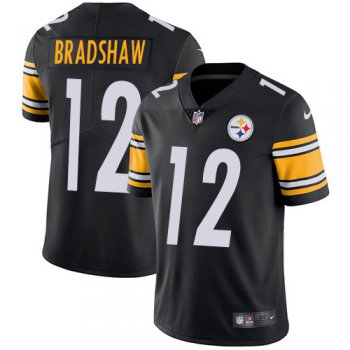 Nike Pittsburgh Steelers #12 Terry Bradshaw Black Team Color Men's Stitched NFL Vapor Untouchable Limited Jersey