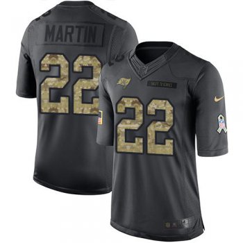 Nike Tampa Bay Buccaneers #22 Doug Martin Black Men's Stitched NFL Limited 2016 Salute to Service Jersey