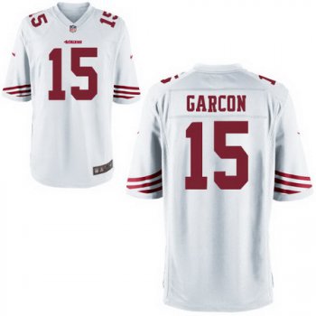 Men's San Francisco 49ers #15 Pierre Garcon White Road Stitched NFL Nike Game Jersey