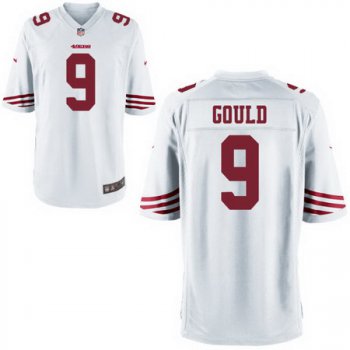 Men's San Francisco 49ers #9 Robbie Gould White Road Stitched NFL Nike Game Jersey