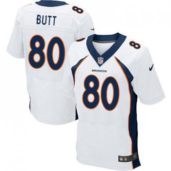 Nike Broncos #80 Jake Butt White Men's Stitched NFL New Elite Jersey