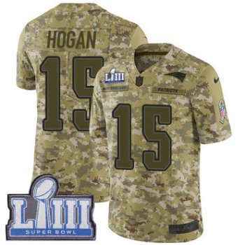 #15 Limited Chris Hogan Camo Nike NFL Men's Jersey New England Patriots 2018 Salute to Service Super Bowl LIII Bound