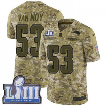 #53 Limited Kyle Van Noy Camo Nike NFL Men's Jersey New England Patriots 2018 Salute to Service Super Bowl LIII Bound
