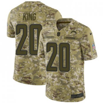 Nike Chargers #20 Desmond King Camo Men's Stitched NFL Limited 2018 Salute To Service Jersey