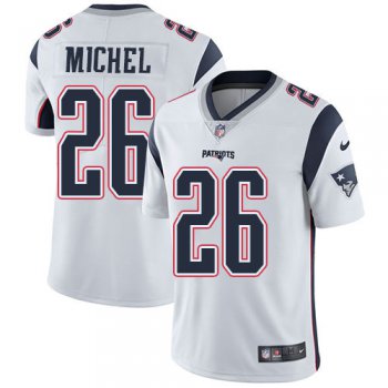 Men's Nike New England Patriots #26 Sony Michel White Stitched NFL Vapor Untouchable Limited Jersey