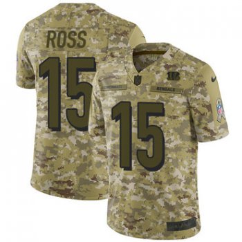 Nike Bengals #15 John Ross Camo Men's Stitched NFL Limited 2018 Salute To Service Jersey