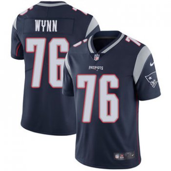 Nike New England Patriots #76 Isaiah Wynn Navy Blue Team Color Men's Stitched NFL Vapor Untouchable Limited Jersey