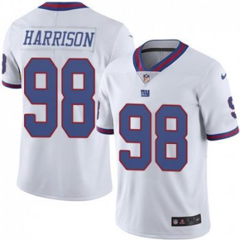 Nike New York Giants 98 Damon Harrison White Color Rush Limited Jersey