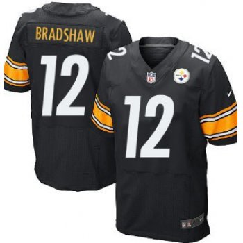 Nike Pittsburgh Steelers #12 Terry Bradshaw Black Elite Jersey
