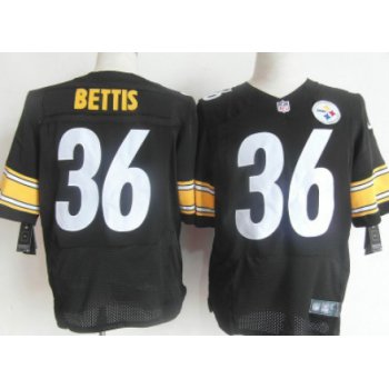 Nike Pittsburgh Steelers #36 Jerome Bettis Black Elite Jersey