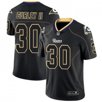 Nike Rams #30 Todd Gurley II Lights Out Black Men's Stitched NFL Limited Rush Jersey