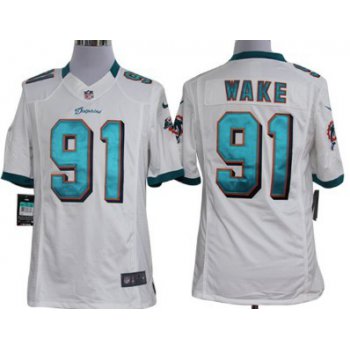 Nike Miami Dolphins #91 Cameron Wake White Limited Jersey