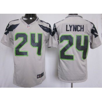 Nike Seattle Seahawks #24 Marshawn Lynch Gray Game Jersey