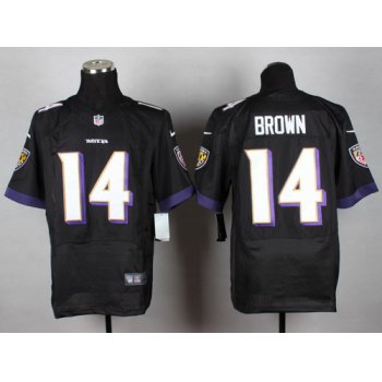 Nike Baltimore Ravens #14 Marlon Brown 2013 Black Elite Jersey
