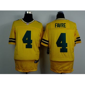 Nike Green Bay Packers #4 Brett Favre Yellow Elite Jersey