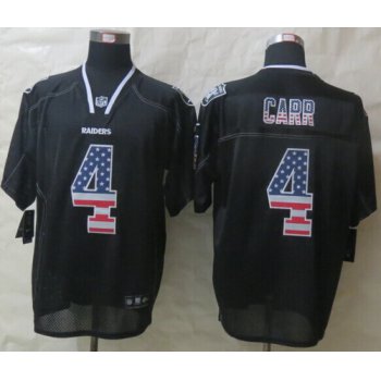 Nike Oakland Raiders #4 Derek Carr 2014 USA Flag Fashion Black Elite Jersey