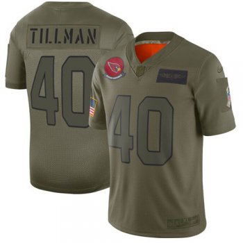 Men Arizona Cardinals 40 Tillman Green Nike Olive Salute To Service Limited NFL Jerseys
