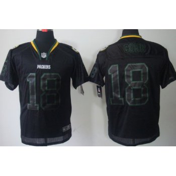 Nike Green Bay Packers #18 Randall Cobb Lights Out Black Elite Jersey