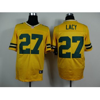 Nike Green Bay Packers #27 Eddie Lacy Yellow Elite Jersey