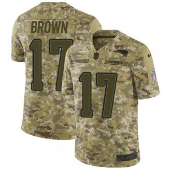 Nike Patriots #17 Antonio Brown Camo Men's Stitched NFL Limited 2018 Salute To Service Jersey