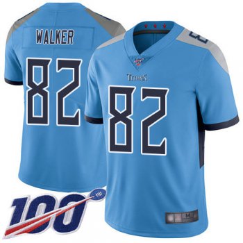 Nike Titans #82 Delanie Walker Light Blue Alternate Men's Stitched NFL 100th Season Vapor Limited Jersey
