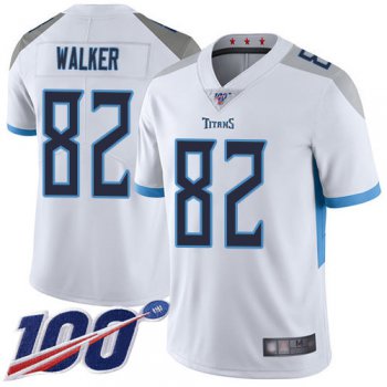 Nike Titans #82 Delanie Walker White Men's Stitched NFL 100th Season Vapor Limited Jersey