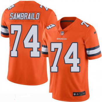 Men's Denver Broncos #74 Ty Sambrailo Orange 2016 Color Rush Stitched NFL Nike Limited Jersey