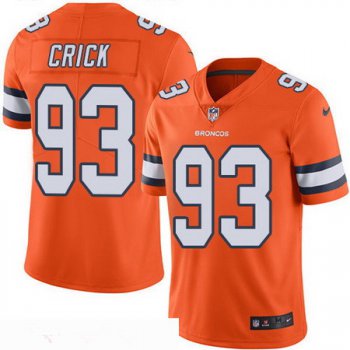Men's Denver Broncos #93 Jared Crick Orange 2016 Color Rush Stitched NFL Nike Limited Jersey