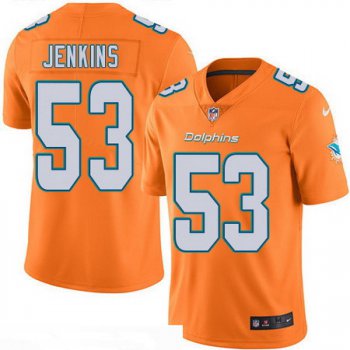 Men's Miami Dolphins #53 Jelani Jenkins Orange 2016 Color Rush Stitched NFL Nike Limited Jersey