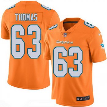 Men's Miami Dolphins #63 Dallas Thomas Orange 2016 Color Rush Stitched NFL Nike Limited Jersey