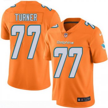 Men's Miami Dolphins #77 Billy Turner Orange 2016 Color Rush Stitched NFL Nike Limited Jersey