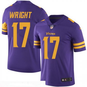 Men's Minnesota Vikings #17 Jarius Wright Purple 2016 Color Rush Stitched NFL Nike Limited Jersey