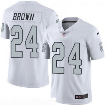 Men's Oakland Raiders #24 Willie Brown Retired White 2016 Color Rush Stitched NFL Nike Limited Jersey