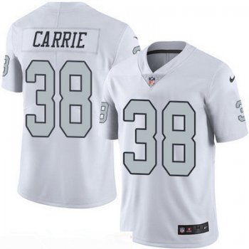 Men's Oakland Raiders #38 T. J. Carrie White 2016 Color Rush Stitched NFL Nike Limited Jersey