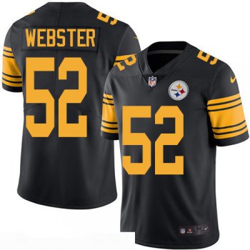 Men's Pittsburgh Steelers #52 Mike Webster Retired Black 2016 Color Rush Stitched NFL Nike Limited Jersey