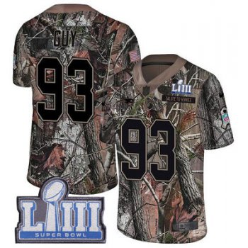 #93 Limited Lawrence Guy Camo Nike NFL Men's Jersey New England Patriots Rush Realtree Super Bowl LIII Bound
