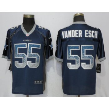 Nike Dallas Cowboys #55 Leighton Vander Esch Navy Drift Fashion Elite Jersey