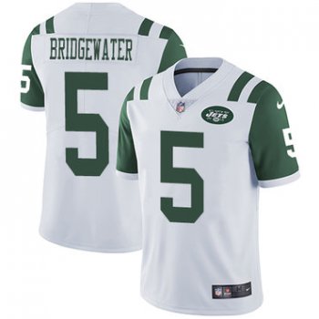Nike New York Jets #5 Teddy Bridgewater White Men's Stitched NFL Vapor Untouchable Limited Jersey