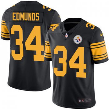 Nike Pittsburgh Steelers #34 Terrell Edmunds Black Men's Stitched NFL Limited Rush Jersey
