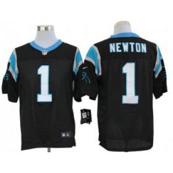 Size 60 4XL-Cam Newton Carolina Panthers #1 Black Stitched Nike Elite NFL Jerseys