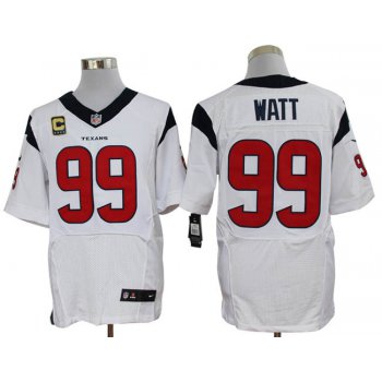 Size 60 4XL-J.J. Watt Houston Texans #99 C Patch White Stitched Nike Elite NFL Jerseys