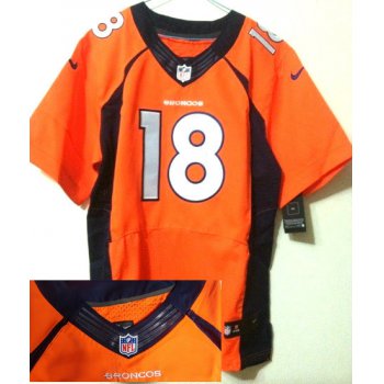 Size 60 4XL 2013 New Collar Peyton Manning Denver Broncos #18 Orange Nike Elite Jersey
