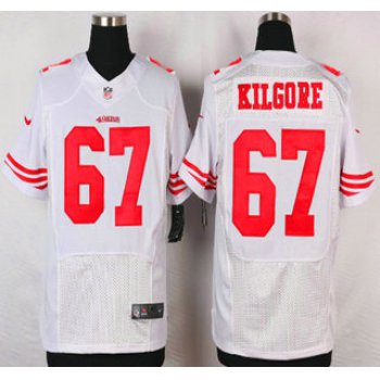 San Francisco 49ers #67 Daniel Kilgore Nike White Elite Jersey