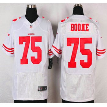 San Francisco 49ers #75 Alex Boone Nike White Elite Jersey