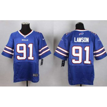 Men's Buffalo Bills #91 Manny Lawson 2013 Nike Light Blue Elite Jersey