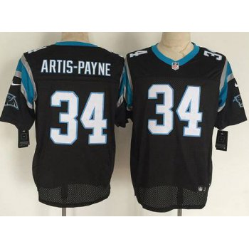 Men's Carolina Panthers #34 Cameron Artis-Payne Nike Black Elite Jersey