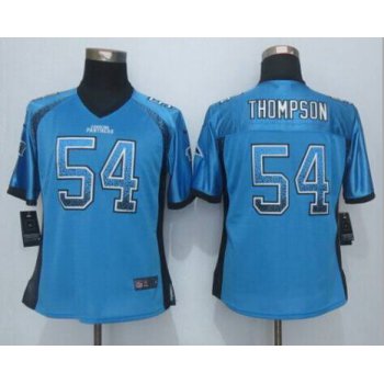 Men's Carolina Panthers #54 Shaq Thompson Nike Drift Fashion Blue Jersey