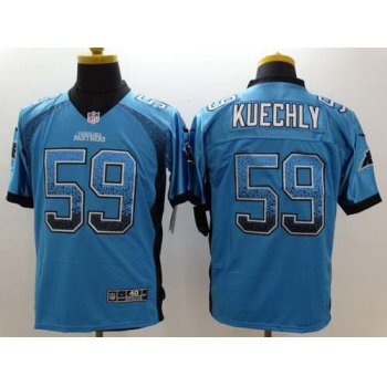 Men's Carolina Panthers #59 Luke Kuechly Nike Drift Fashion Blue Elite Jersey