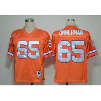 Men's Denver Broncos #65 Gary Zimmerman Orange Throwback Jersey